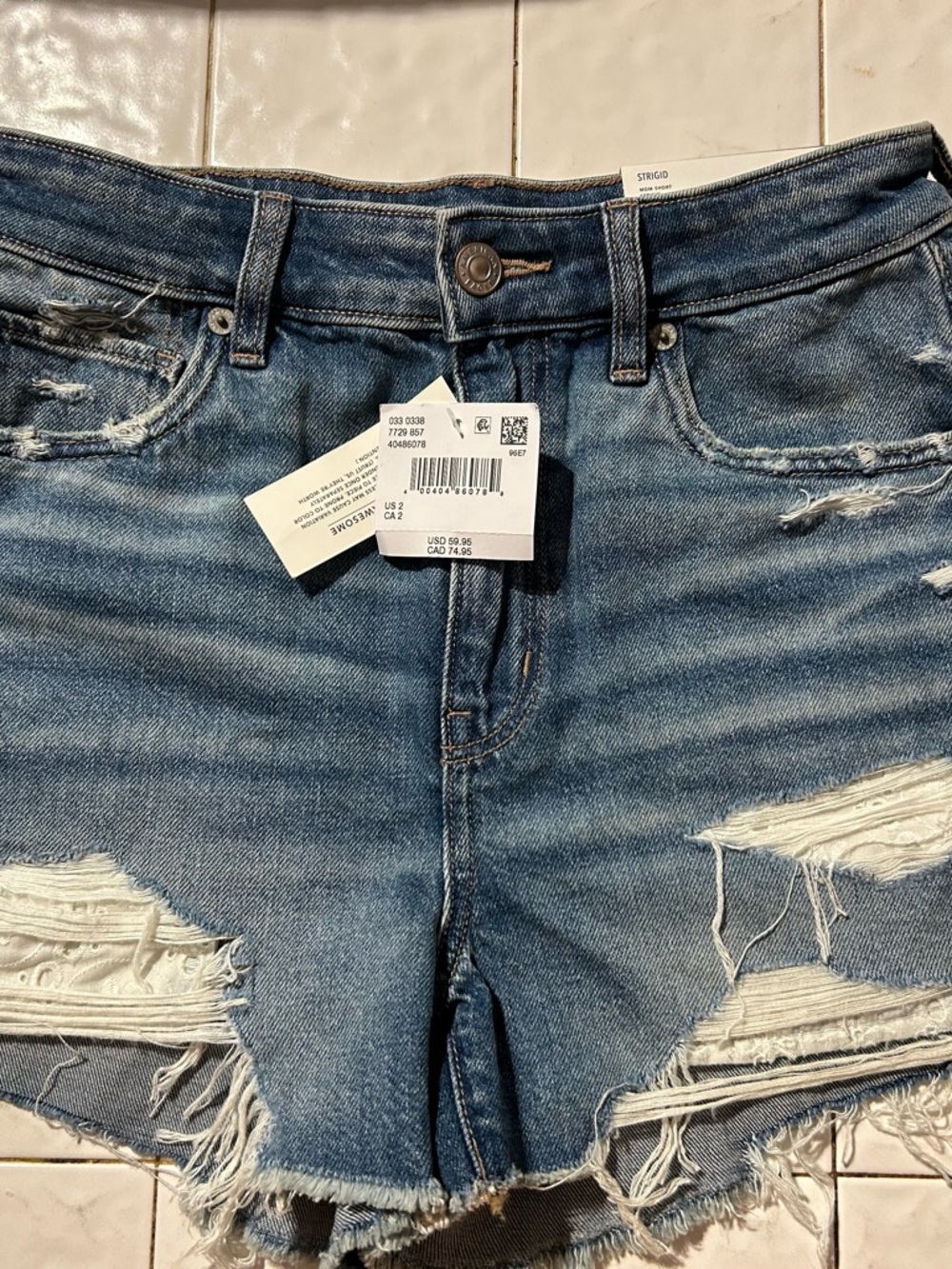 American Eagle Outfitters Blue Distressed Women's Denim Shorts